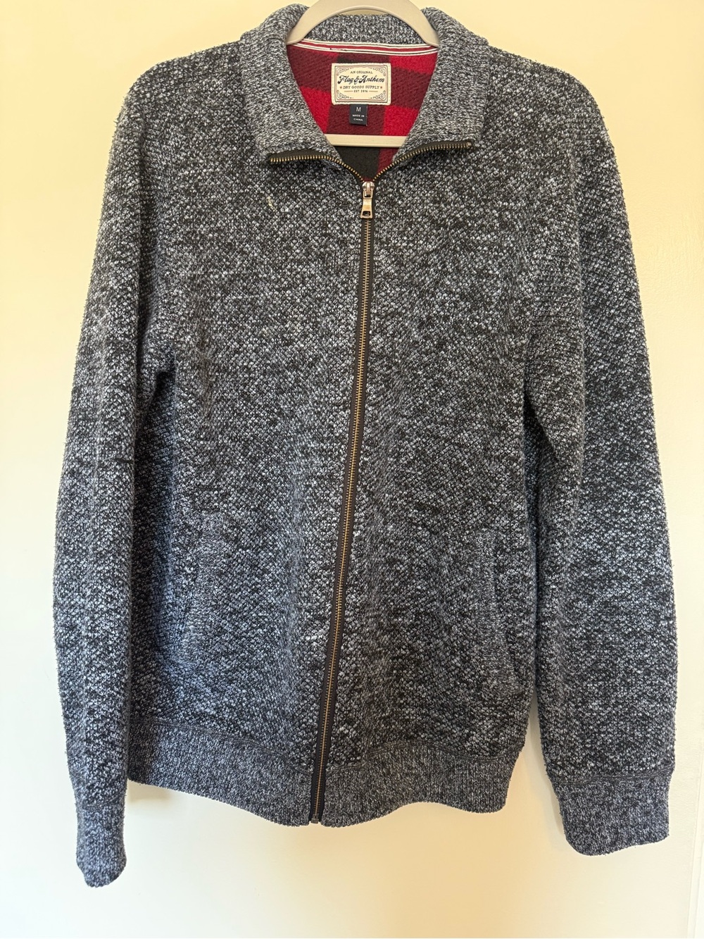 Flag & Anthem Rhineland Full Zip Fleece Lined Sweater Jacket Men's Size M